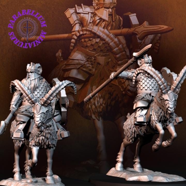 Silver Goat dwarves mounted on goat