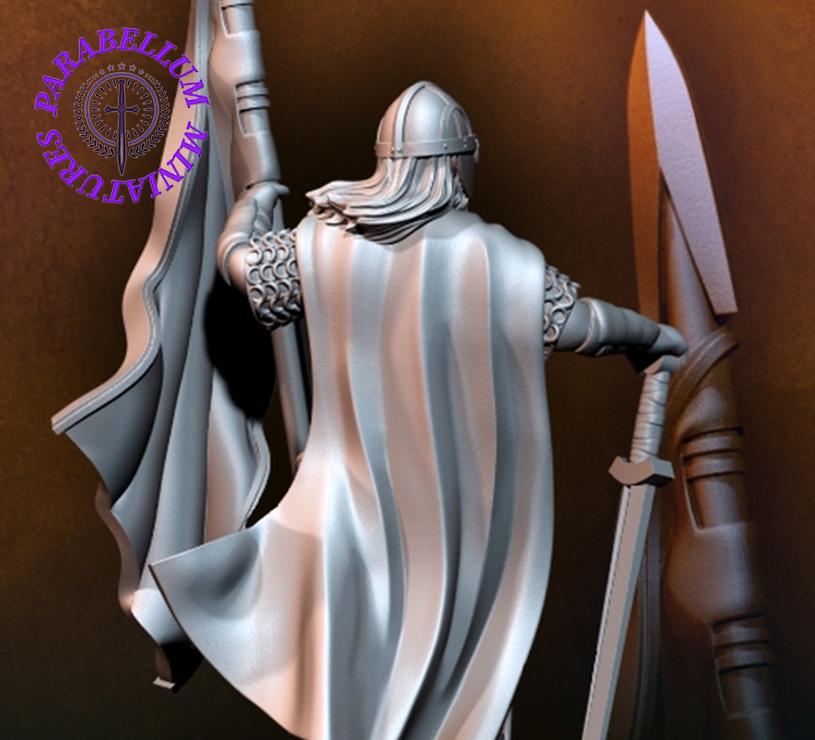 West Human warrior with banner on foot
