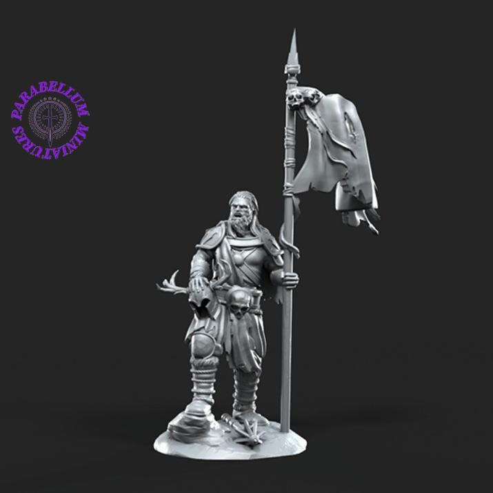 Khalum warrior with banner