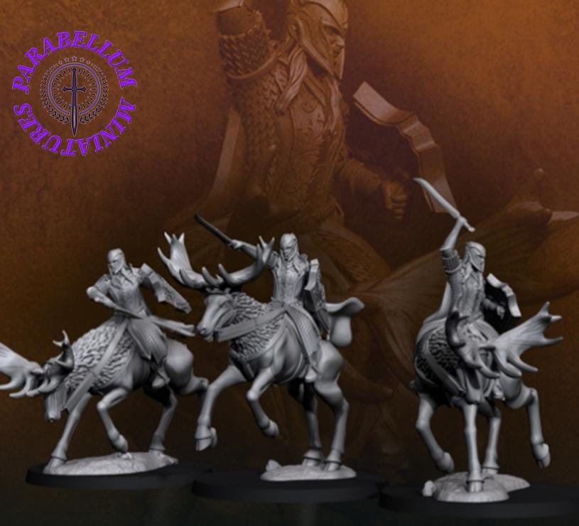 Armoured wood elves on elk