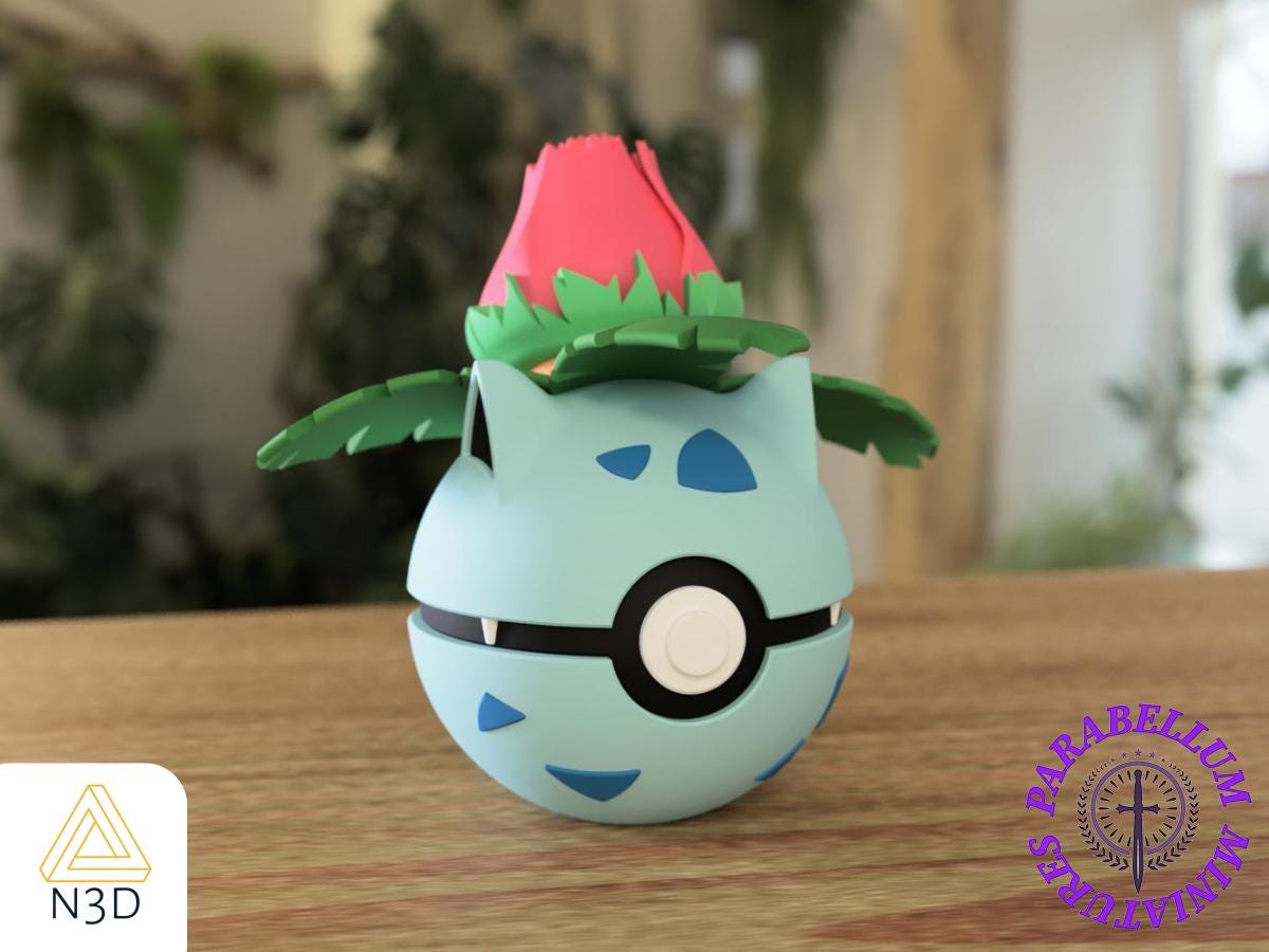Bulbasaur, Ivysaur & Venusaur Evolution Line, Character CritterBall Series Designed by N3D