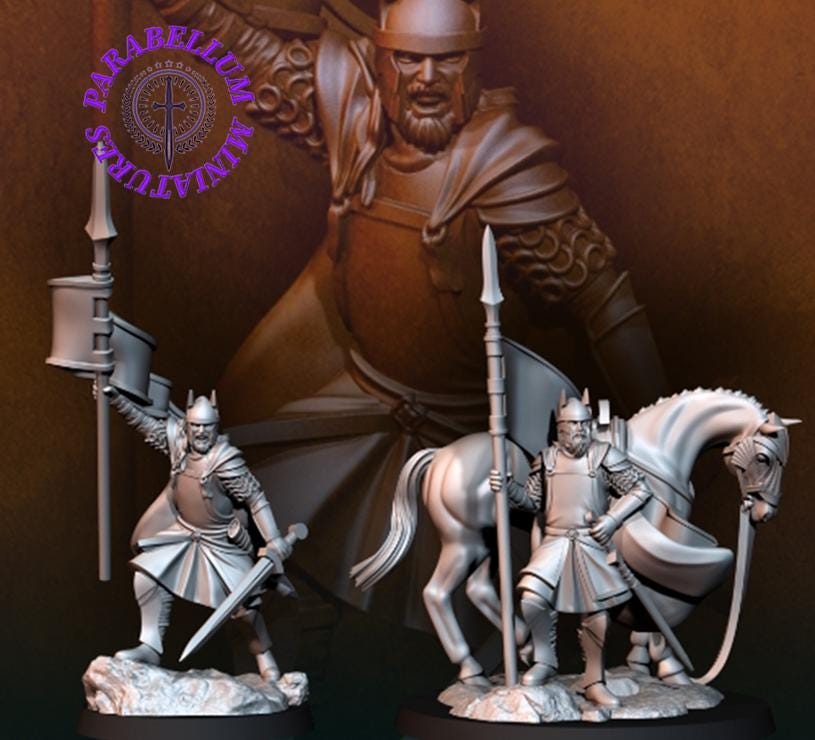 High Human warrior with banner - foot and mounted
