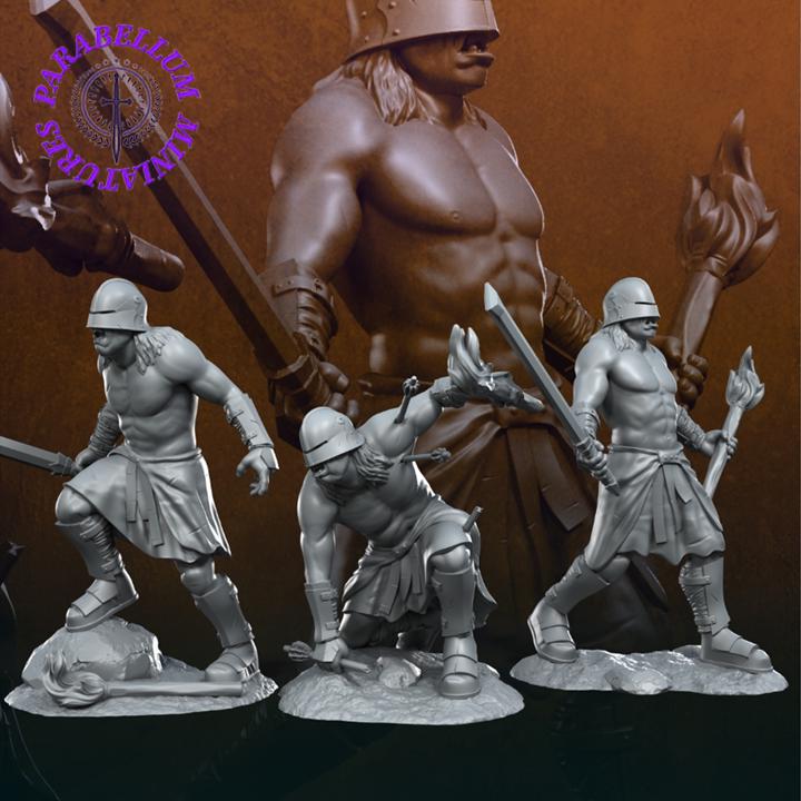 Bloody handed orc berserkers pose 2