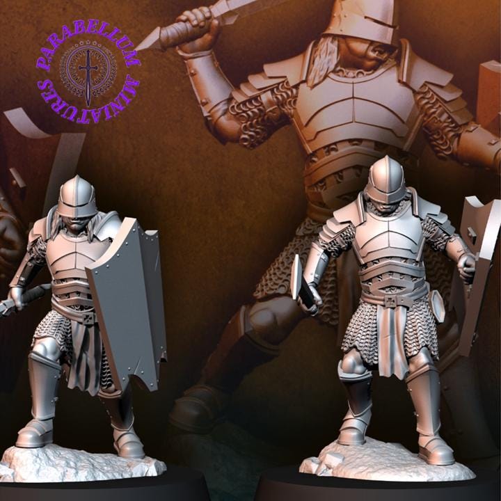 Bloody handed orc with sword and shield