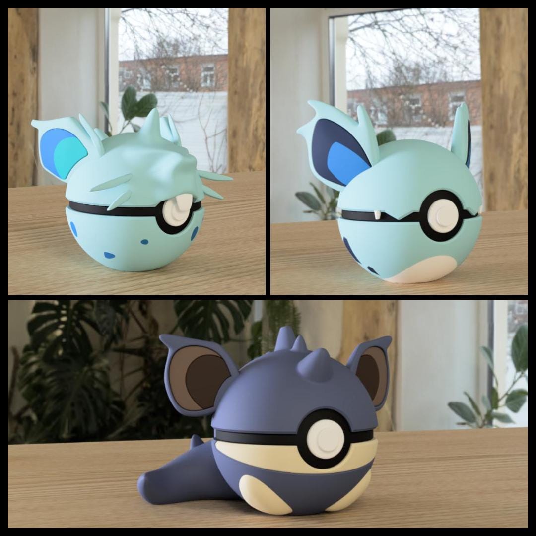 Nidoran, Nidorina and Nidoqueen Evolution Line, Character CritterBall Series Designed by N3D