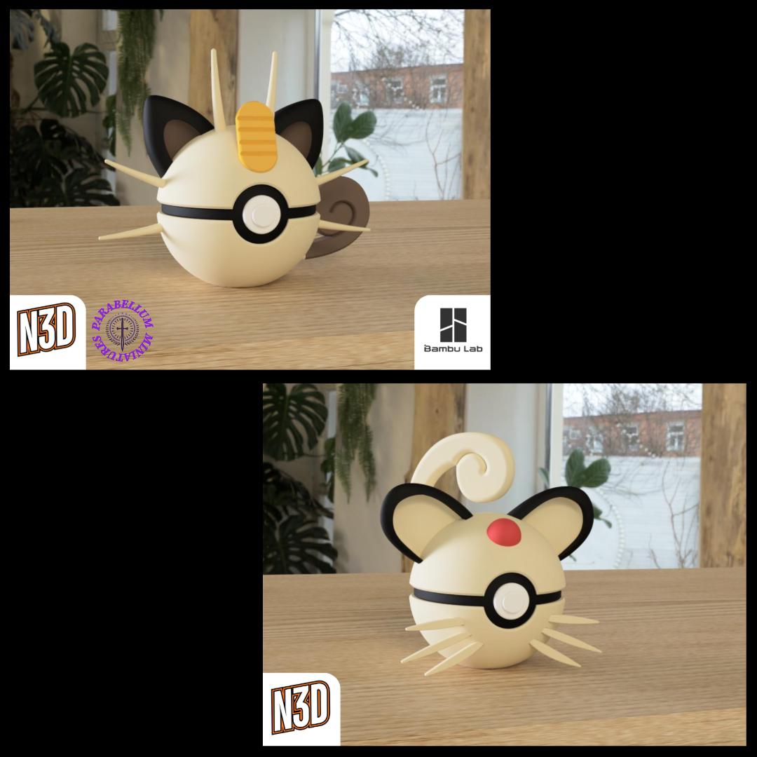 Meowth and Persian, Character CritterBall Series Designed by N3D