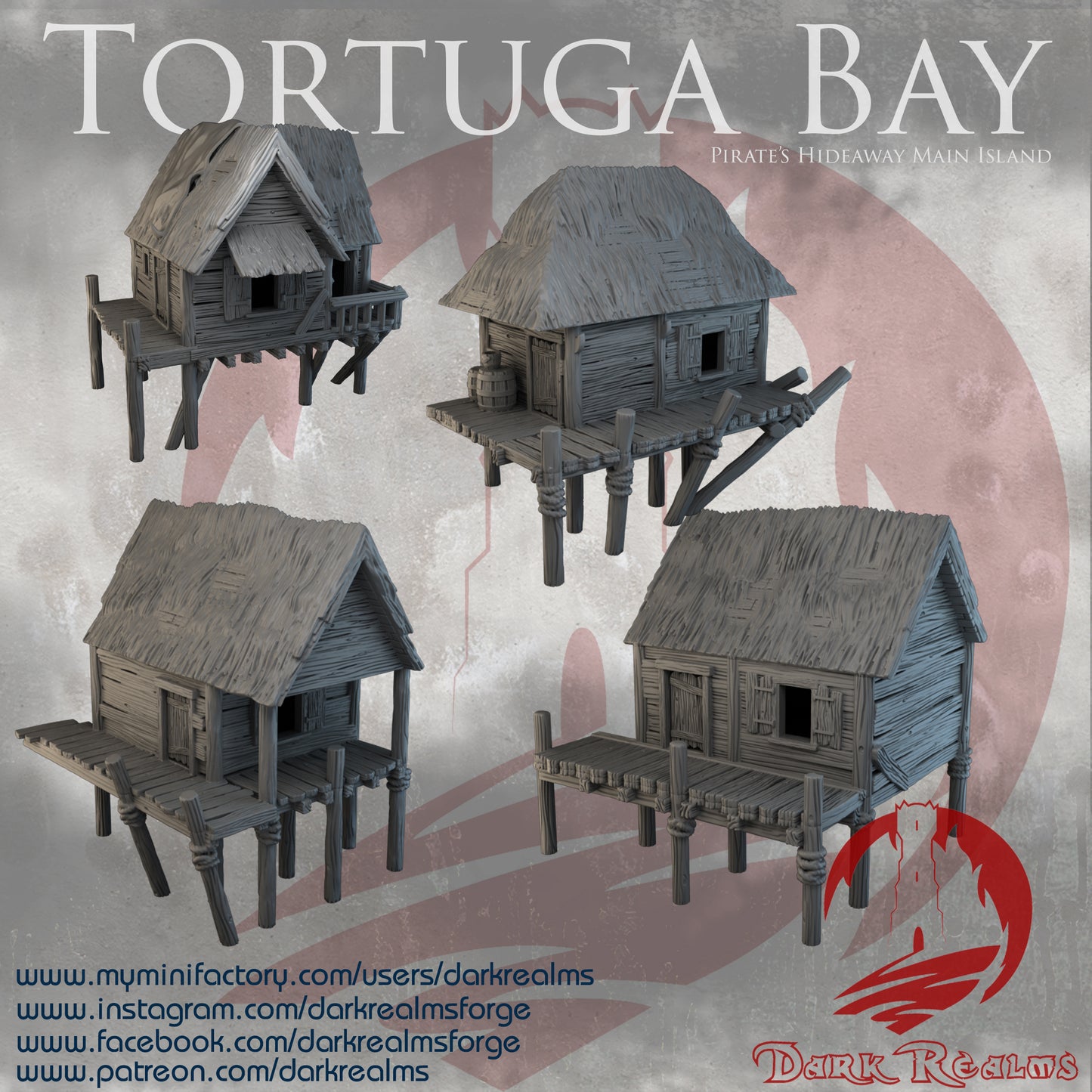 Tortuga Bay Main Island 1 by Dark Realms in 32mm, 28mm, 15mm Scale 3D Printed Scenery for Wargaming Dnd and Warhammer
