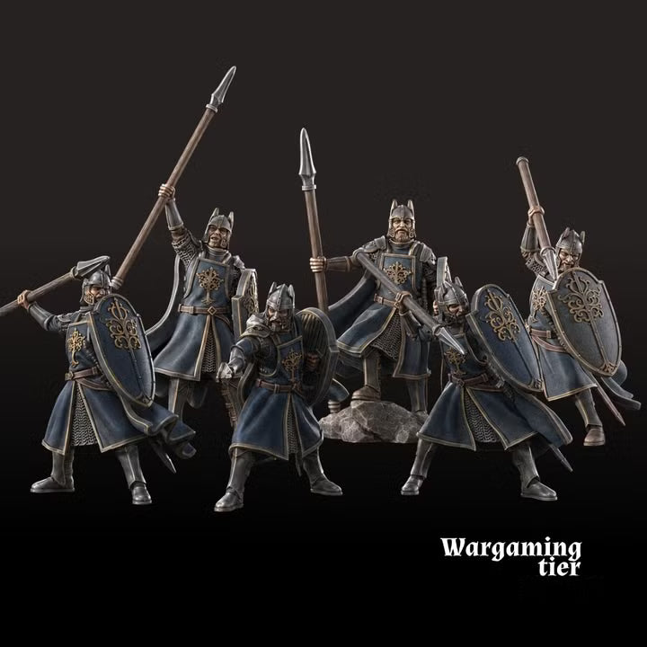 6x High Human warriors with spear and shield
