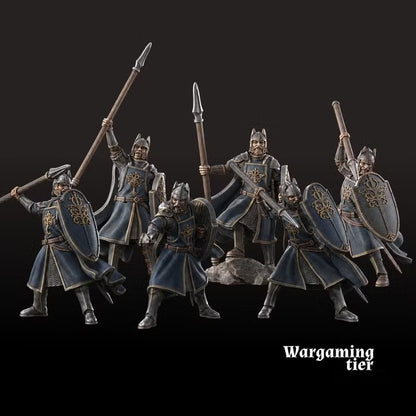 6x High Human warriors with spear and shield