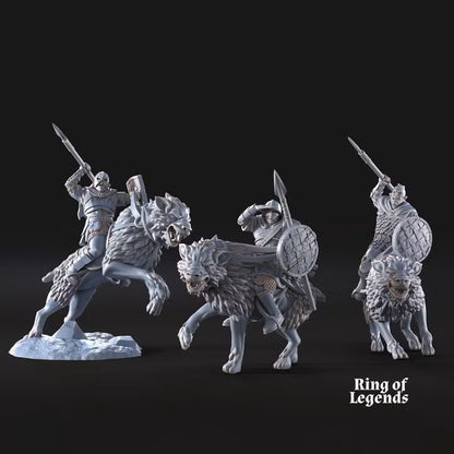 Morlok warg riders with shield and throwing spears