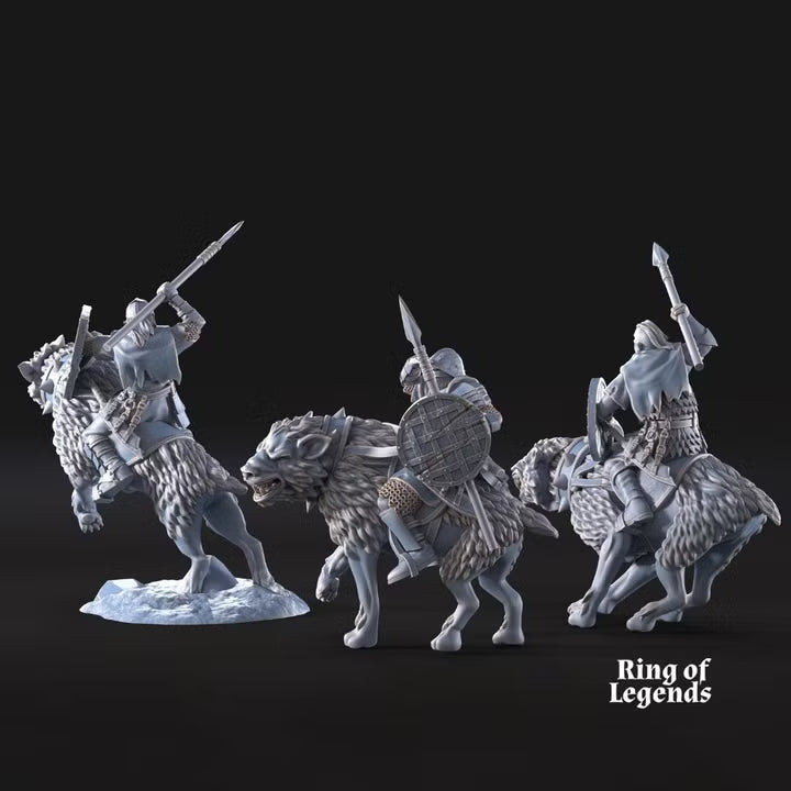 Morlok warg riders with shield and throwing spears