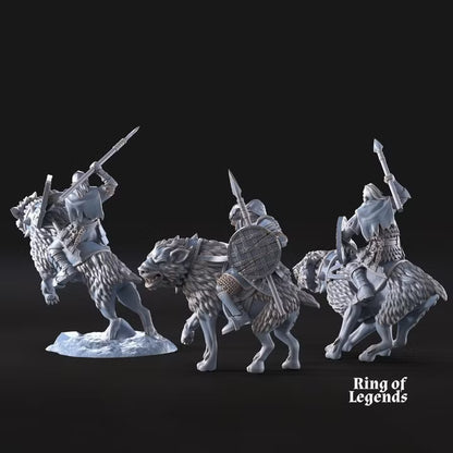 Morlok warg riders with shield and throwing spears