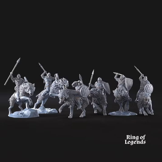 Morlok warg riders with shield and throwing spears