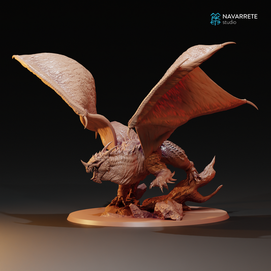 Cave Dragon Miniature – 28mm Fantasy Resin Model by Navarette Studios