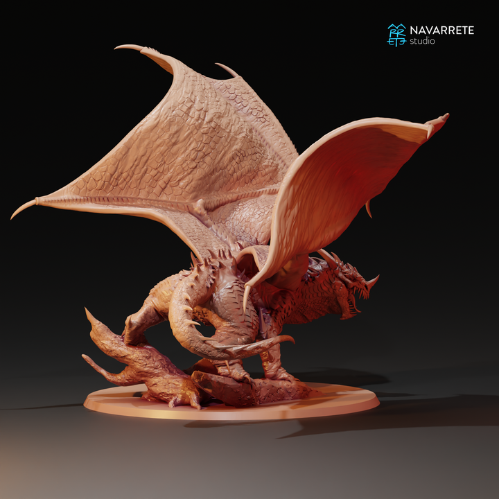 Cave Dragon Miniature – 28mm Fantasy Resin Model by Navarette Studios