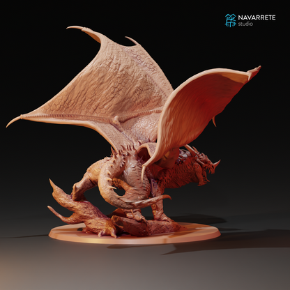 Cave Dragon Miniature – 28mm Fantasy Resin Model by Navarette Studios