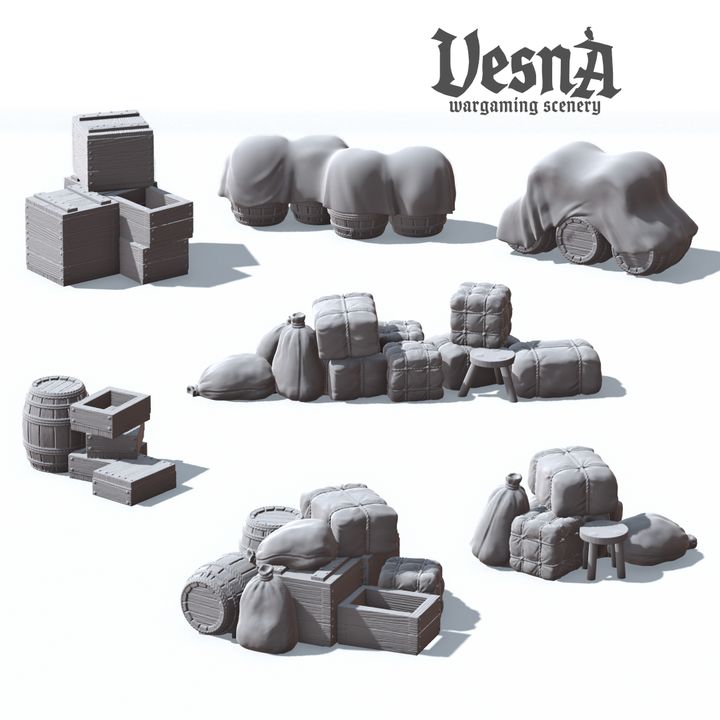 crates, sacks and barrels