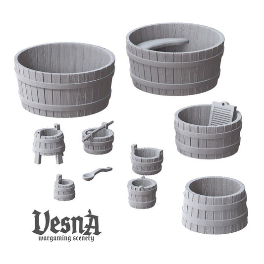 Medieval cooperage set