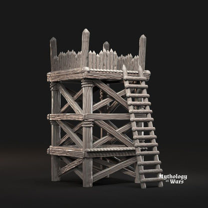 Viking Watchtower by Davale games in 32mm, 28mm, 15mm Scale 3D Printed Scenery for Wargaming Dnd and Warhammer