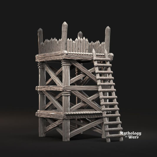 Viking Watchtower by Davale games in 32mm, 28mm, 15mm Scale 3D Printed Scenery for Wargaming Dnd and Warhammer