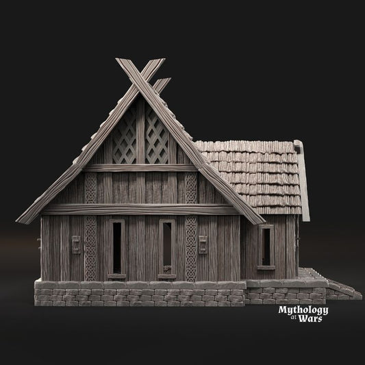 Viking house by Davale games in 32mm, 28mm, 15mm Scale 3D Printed Scenery for Wargaming Dnd and Warhammer