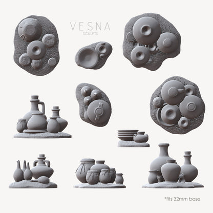Medieval pottery set