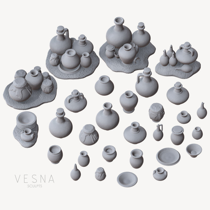 Medieval pottery set