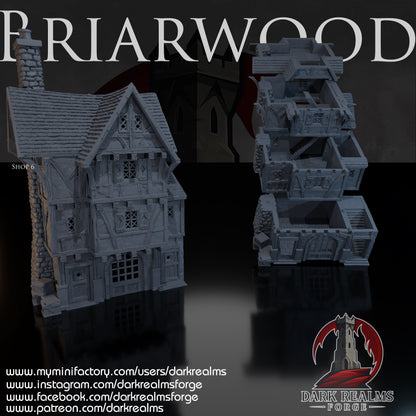 Briarwood Shop 6 by Dark Realms in 32mm, 28mm, 15mm Scale 3D Printed Scenery for Wargaming Dnd and Warhammer