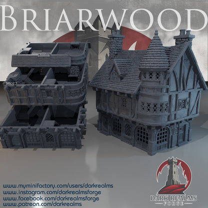 Briarwood Shop 7 by Dark Realms in 32mm, 28mm, 15mm Scale 3D Printed Scenery for Wargaming Dnd and Warhammer