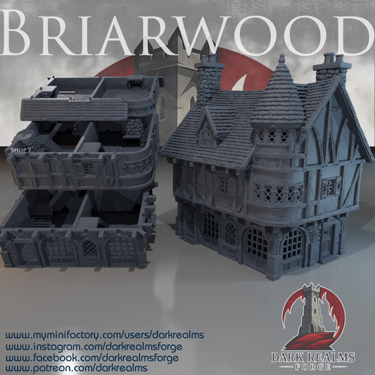 Briarwood Shop 7 by Dark Realms in 32mm, 28mm, 15mm Scale 3D Printed Scenery for Wargaming Dnd and Warhammer