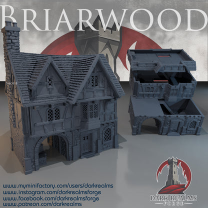 Briarwood Shop 8 by Dark Realms in 32mm, 28mm, 15mm Scale 3D Printed Scenery for Wargaming Dnd and Warhammer