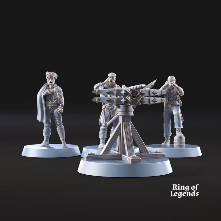 Pirate ballista and crew