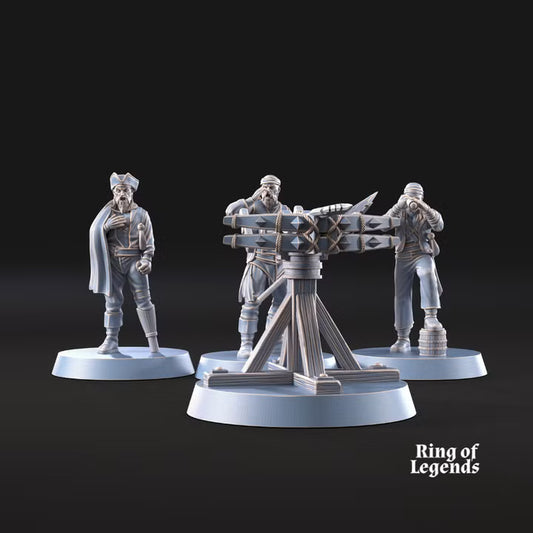 Pirate ballista and crew
