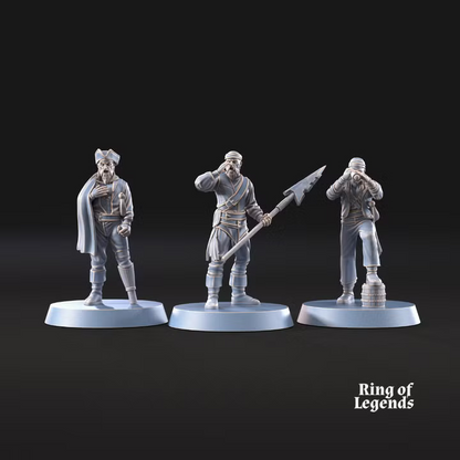 Pirate ballista and crew