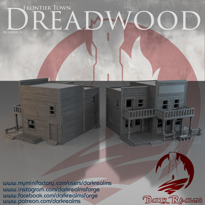 Old West building 5 by DarkRealms in 32mm, 28mm, 15mm Scale 3D Printed Scenery for Wargaming Dnd and Warhammer