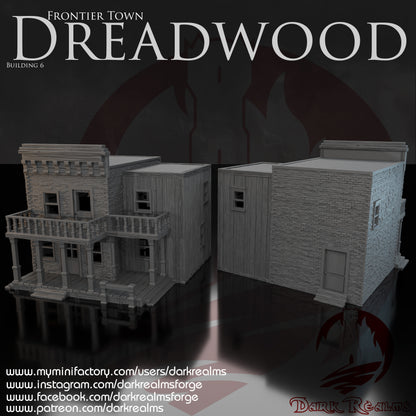 Old West building 6 by DarkRealms in 32mm, 28mm, 15mm Scale 3D Printed Scenery for Wargaming Dnd and Warhammer