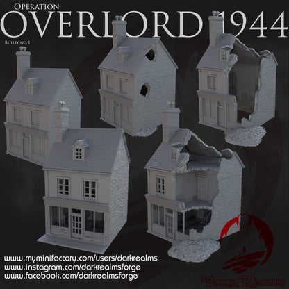 Overlord building 1 by DarkRealms in 32mm, 28mm, 15mm Scale 3D Printed Scenery for Wargaming Dnd and Warhammer