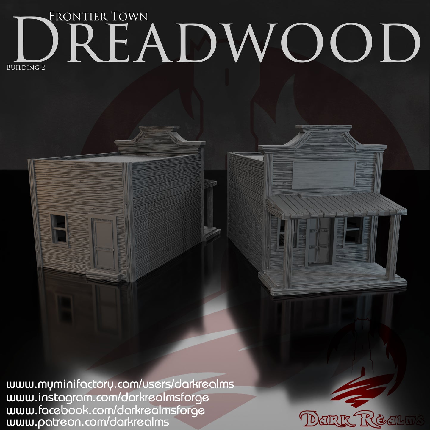 Old West building 2 by DarkRealms in 32mm, 28mm, 15mm Scale 3D Printed Scenery for Wargaming Dnd and Warhammer