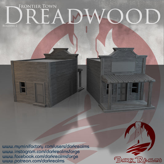Old West building 2 by DarkRealms in 32mm, 28mm, 15mm Scale 3D Printed Scenery for Wargaming Dnd and Warhammer