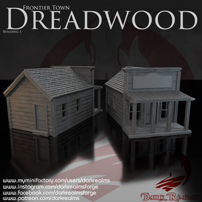 Old West building 3 by DarkRealms in 32mm, 28mm, 15mm Scale 3D Printed Scenery for Wargaming Dnd and Warhammer