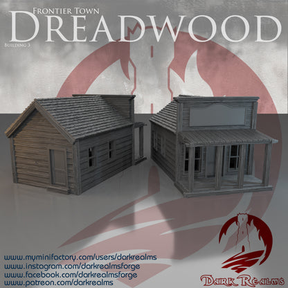 Old West building 3 by DarkRealms in 32mm, 28mm, 15mm Scale 3D Printed Scenery for Wargaming Dnd and Warhammer