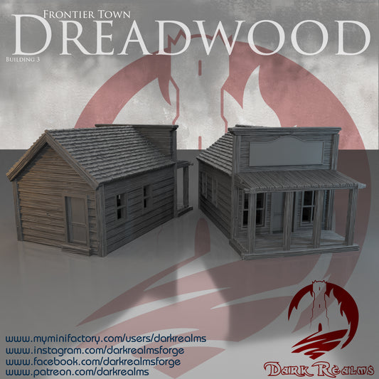 Old West building 3 by DarkRealms in 32mm, 28mm, 15mm Scale 3D Printed Scenery for Wargaming Dnd and Warhammer