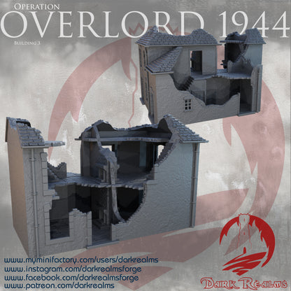 Overlord building 3 by DarkRealms in 32mm, 28mm, 15mm Scale 3D Printed Scenery for Wargaming Dnd and Warhammer