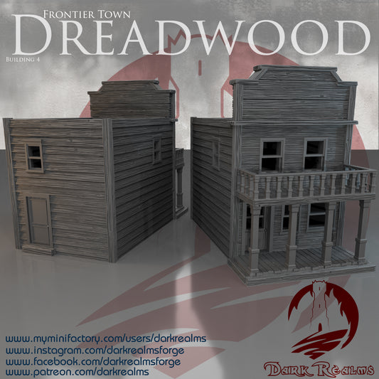 Old West building 4 by DarkRealms in 32mm, 28mm, 15mm Scale 3D Printed Scenery for Wargaming Dnd and Warhammer