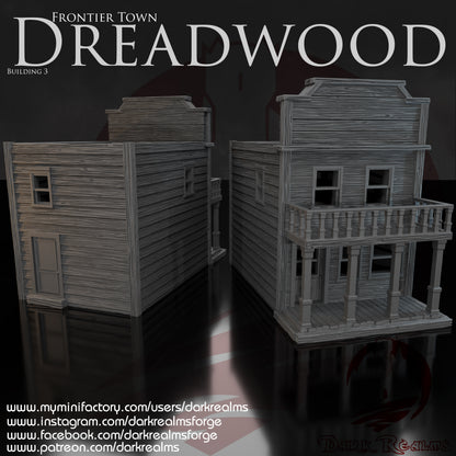 Old West building 4 by DarkRealms in 32mm, 28mm, 15mm Scale 3D Printed Scenery for Wargaming Dnd and Warhammer