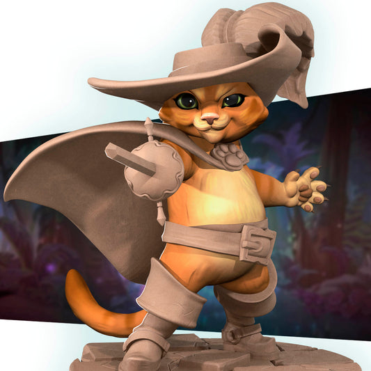 Catfolk Duellist - D&D Miniature 35mm
