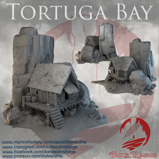 Tortuga Bay hideaway 1 by Dark Realms in 32mm, 28mm, 15mm Scale 3D Printed Scenery for Wargaming Dnd and Warhammer