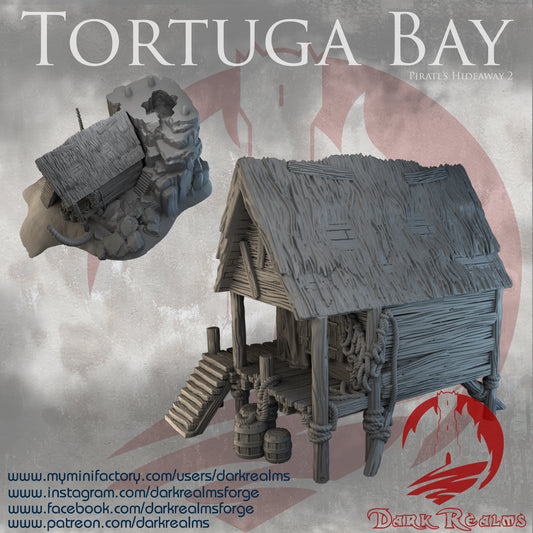 Tortuga Bay hideaway 2 by Dark Realms in 32mm, 28mm, 15mm Scale 3D Printed Scenery for Wargaming Dnd and Warhammer