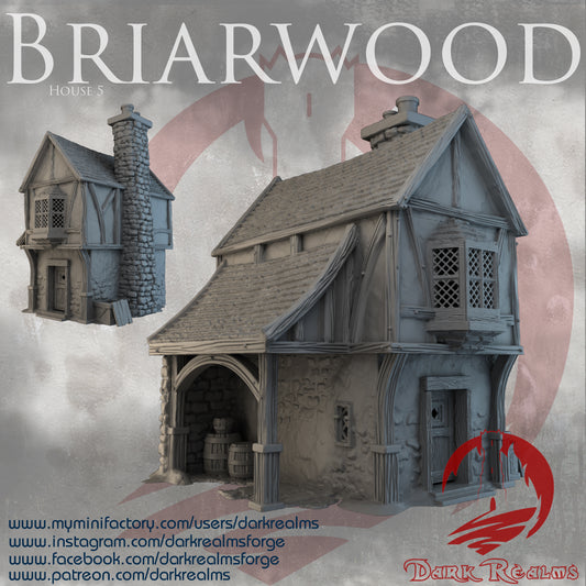 Briarwood house 5 by Dark Realms in 32mm, 28mm, 15mm Scale 3D Printed Scenery for Wargaming Dnd and Warhammer