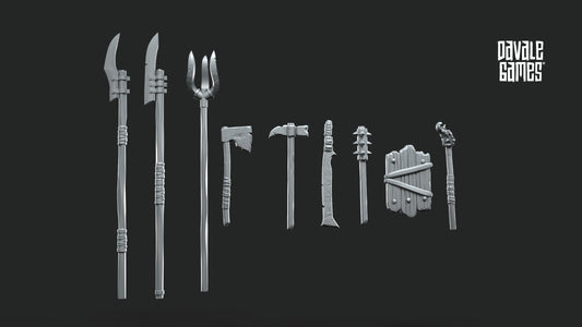 Weapons, shields and miscellaneous pieces